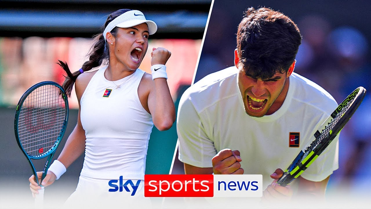 Carlos Alcaraz wins five-set thriller & Emma Raducanu takes straight-sets victory in the heat