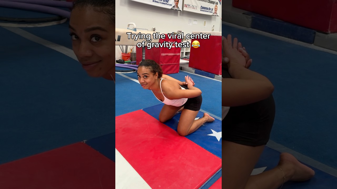 Center of gravity test 😂  #gymnastics  #gymnast  #viral  #sports  #sport #simonebiles #simone #fail