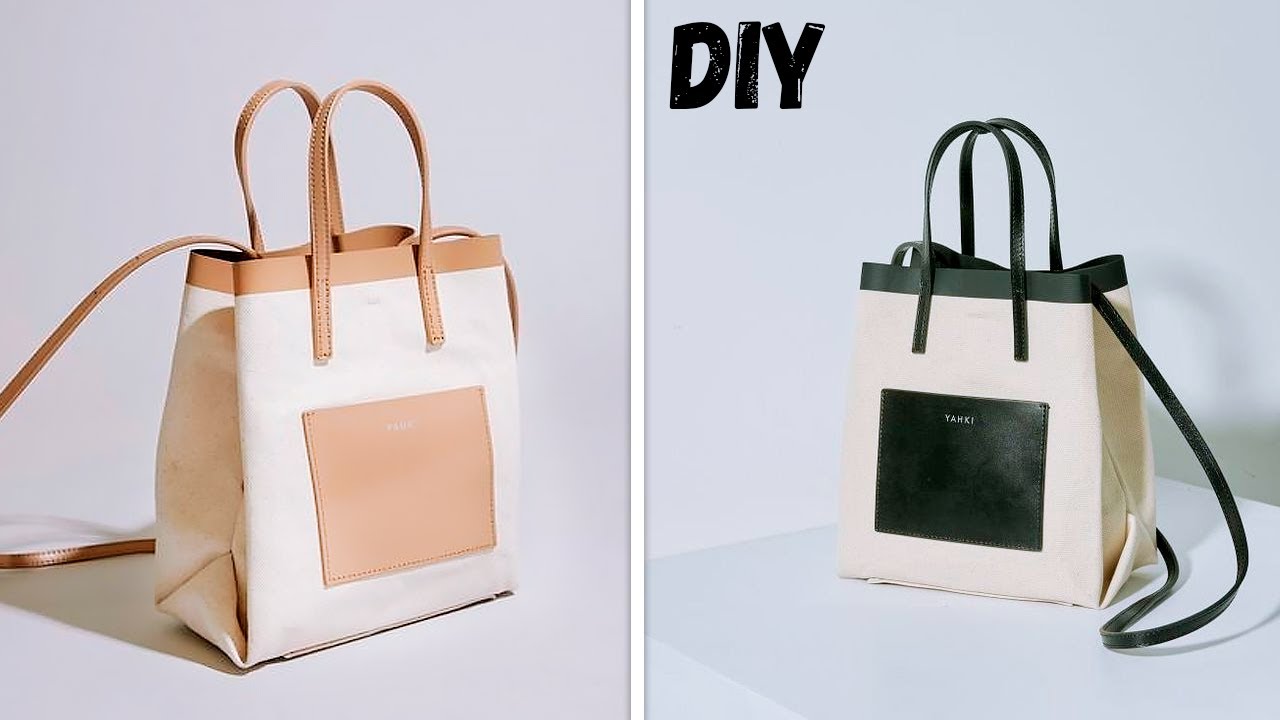 DIY Cloth Tote Bag Tutorial Cotton Canvas Design Purse making at home