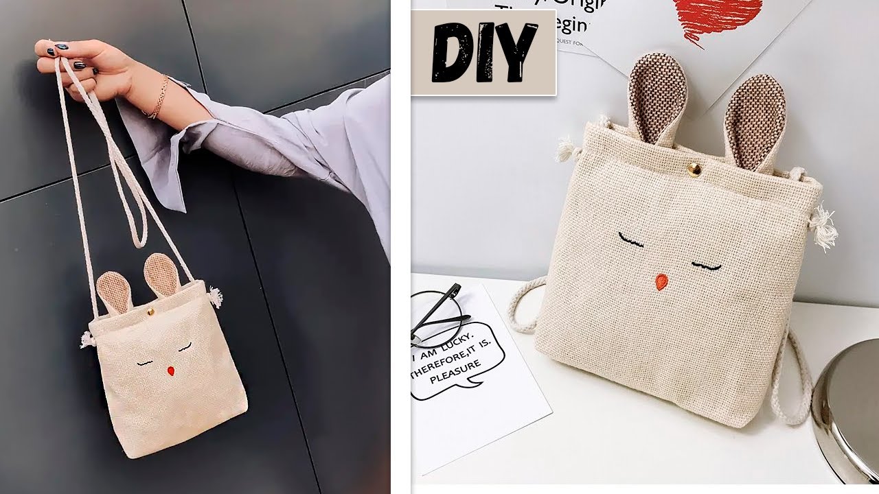 DIY Small Woman Crossbody Purse from cloth canvas sewing at home | Korean Fashion