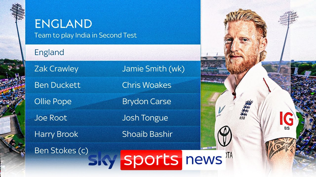 England name unchanged side for second Test against India as Jofra Archer misses training