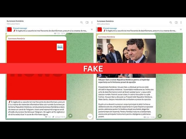 Fake Euronews Telegram channel spreads false claims about Romanian and Moldovan leaders
