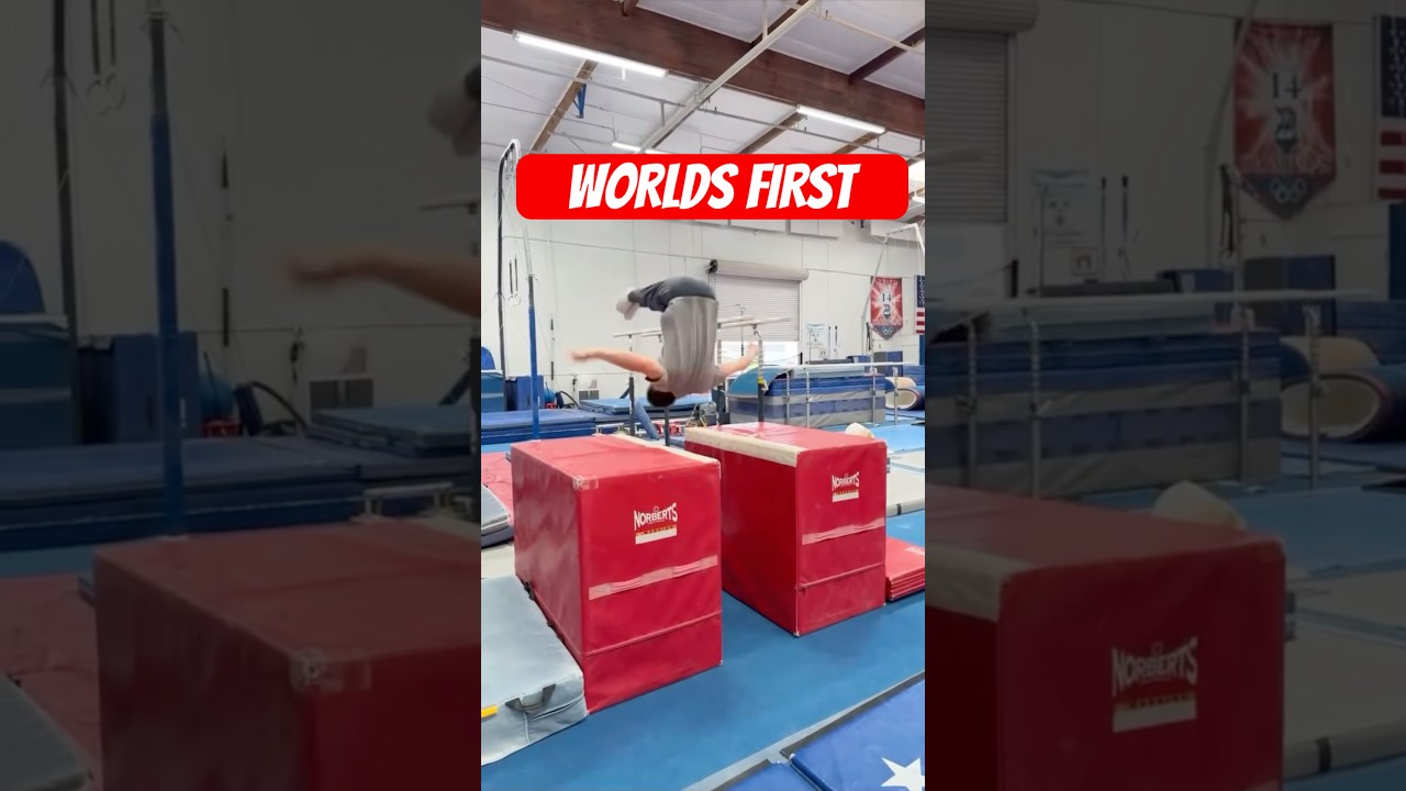 I made a WORLD’S FIRST 🤯 #gymnast #olympics #sports #sport #worldrecord #olympic #gymnastics