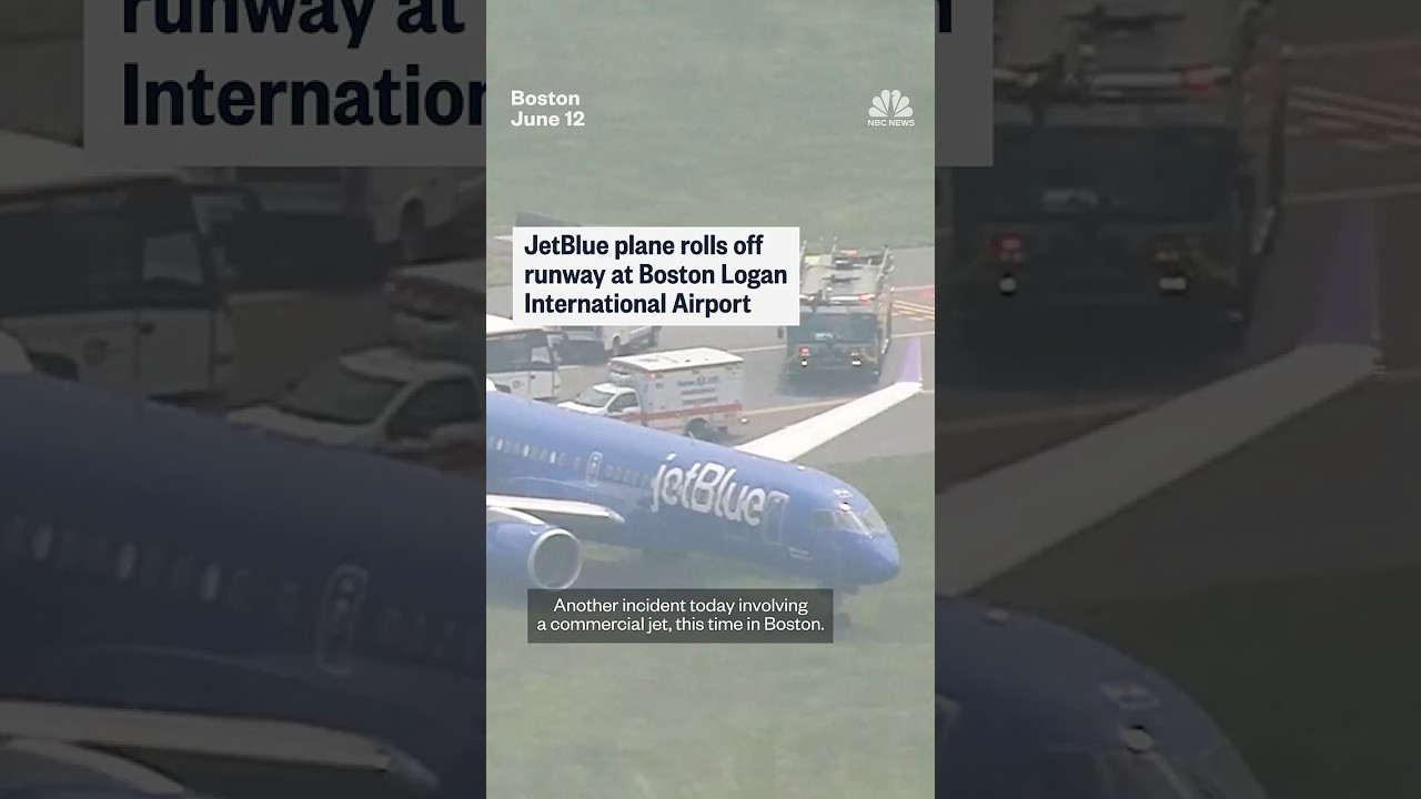 JetBlue plane rolls off runway at Boston Logan International Airport