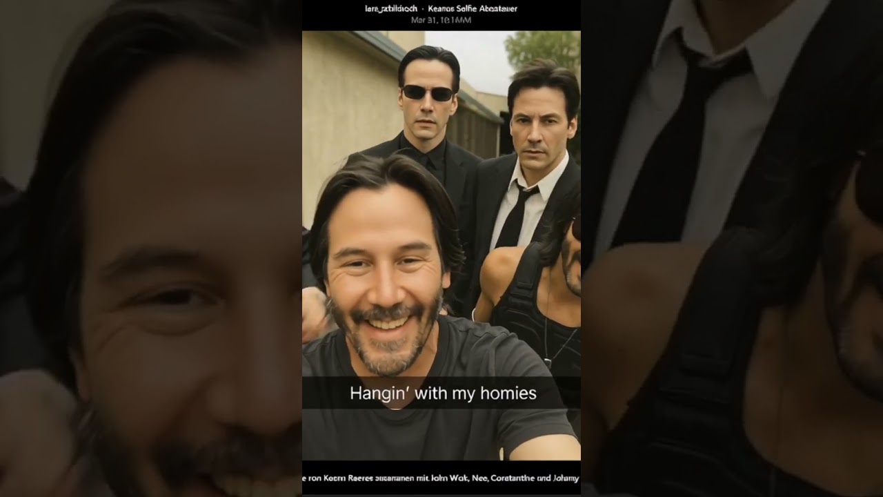 Keanu Reeves hanging with Different Versions Of Himself. #shorts #shortsfeed