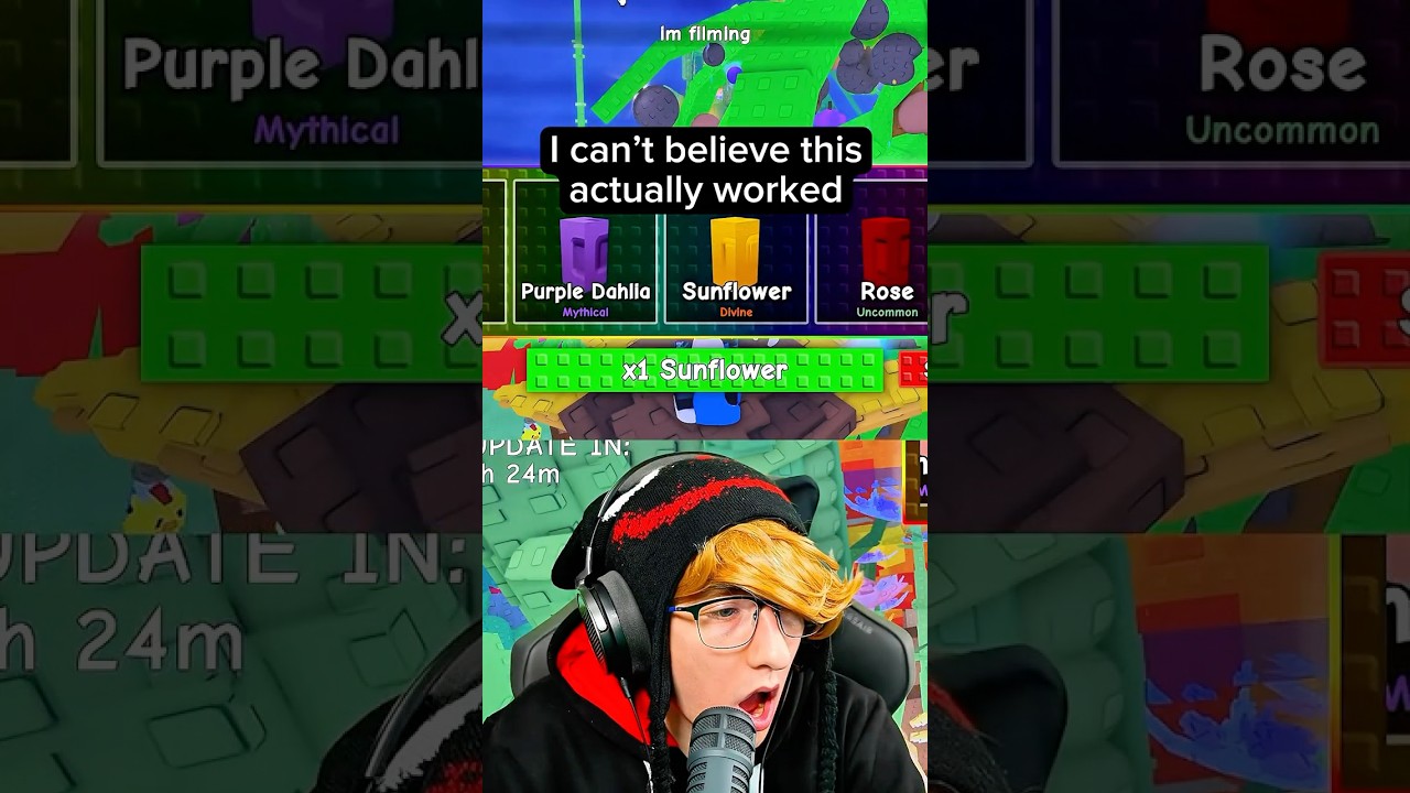 KreekCraft Gets Rainbow Sunflower in Grow a Garden