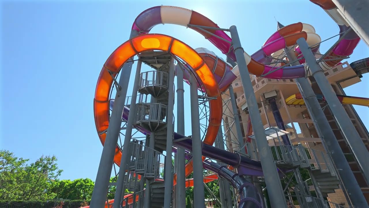 Looping Rocket Water Slide at Aquapark Nessebar 🇧🇬