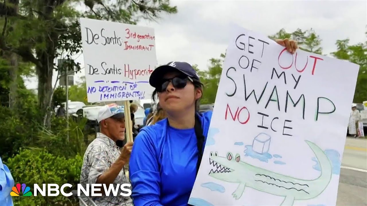 Protests erupt against ‘Alligator Alcatraz’ detention facility