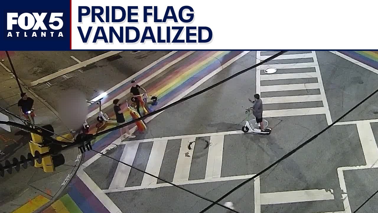 RAW: Teens cut up Pride flag in Midtown Atlanta | FOX 5 News
