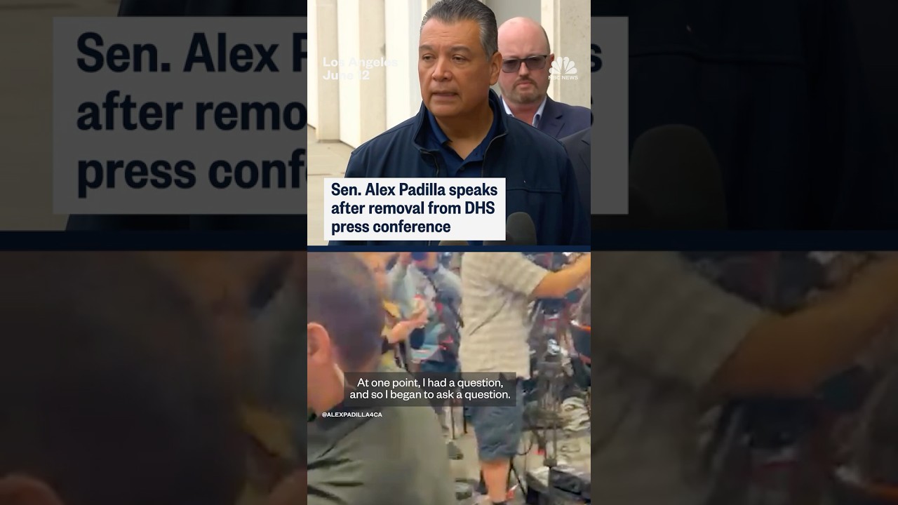 Sen. Alex Padilla speaks after removal from DHS press conference