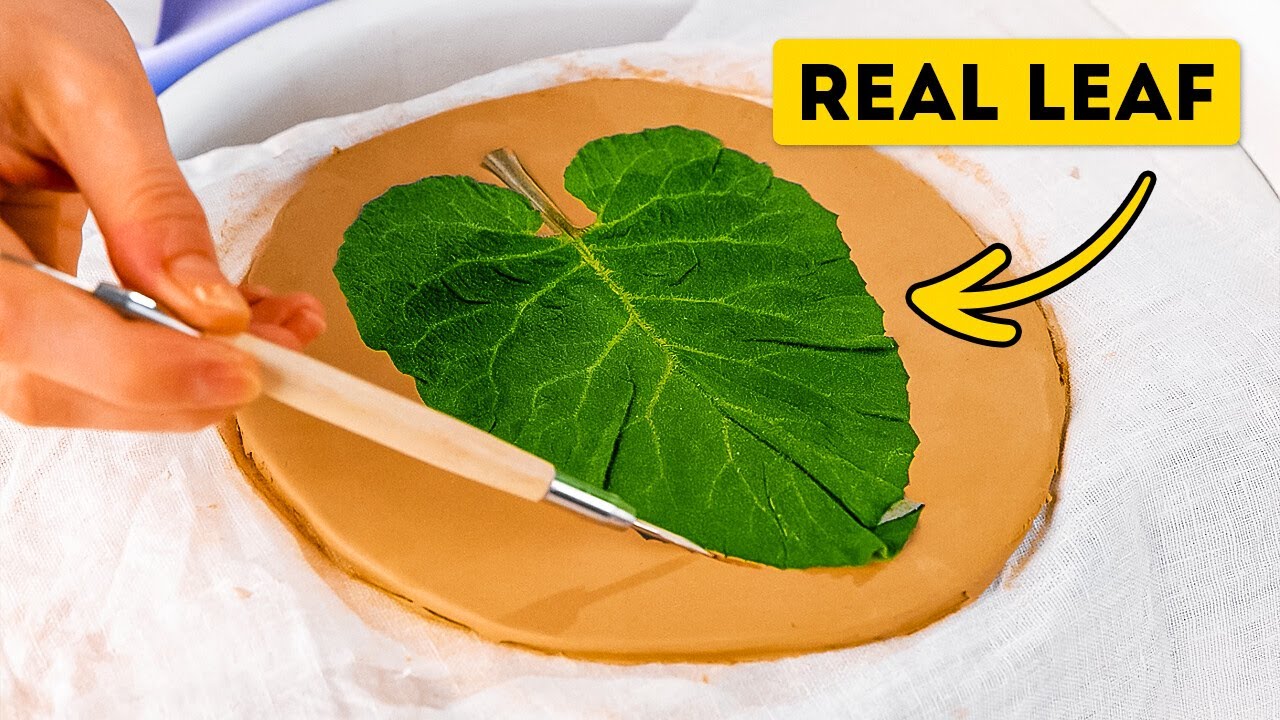 Stunning DIY Clay & Cement Crafts! 🌿 Make a Jewelry Dish with a Leaf Imprint + More