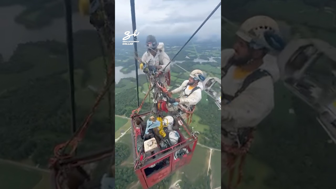 The World’s Scariest Job! 😱 #jobs #heights #tower