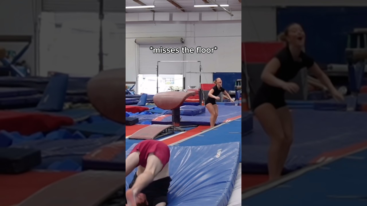 This is why you always know your spacing 😂 @graciekramer14 #gymnast #gymnastics #sports #olympics