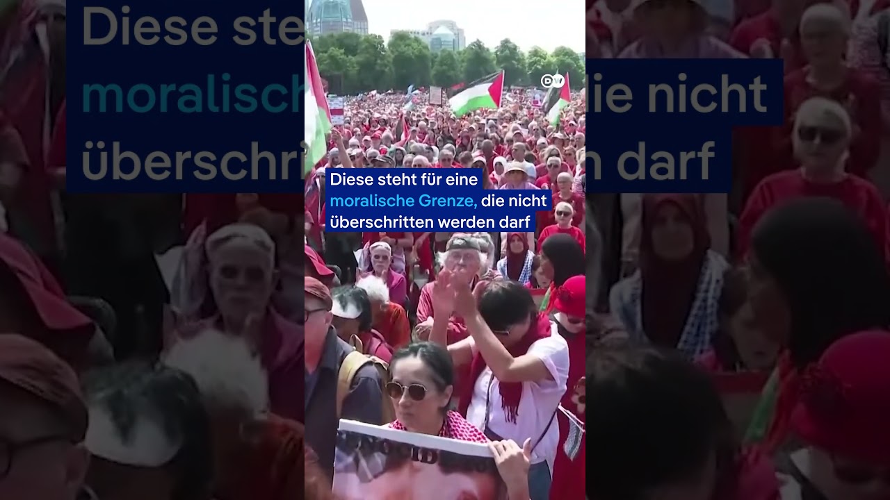 Thousands turn out for ‘Red Line Protest’ against Israel’s war in Gaza in The Hague | DW News
