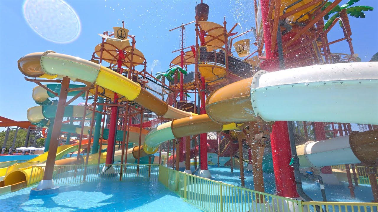 Treasure Island’s Black Hole Slide at Aquapark Nessebar 🇧🇬