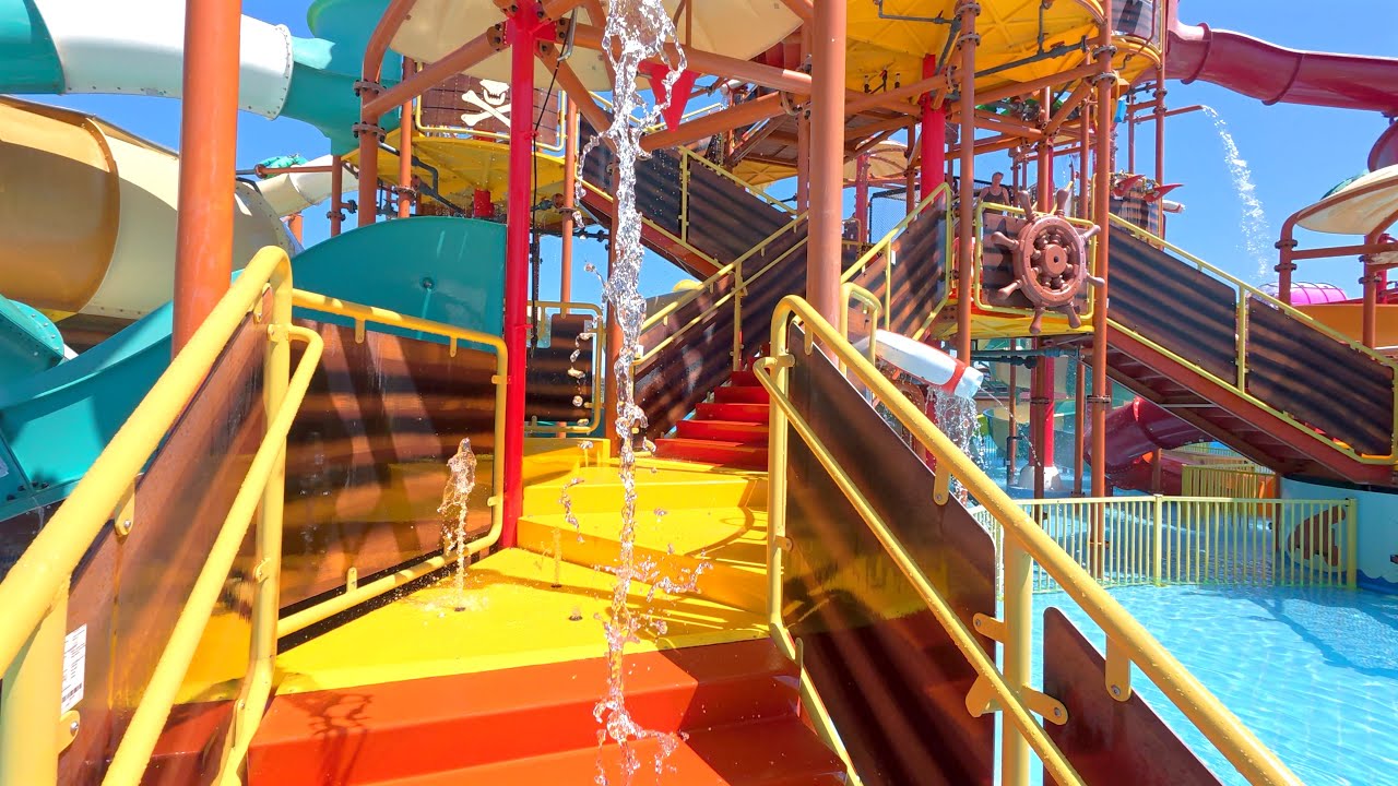 Treasure Island’s Mini Black Hole Water Slide at Aquapark Nessebar 🇧🇬