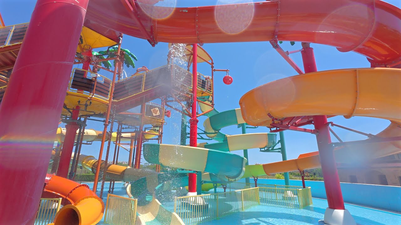 Treasure Island’s Mini Tornado Water Slide at Aquapark Nessebar 🇧🇬