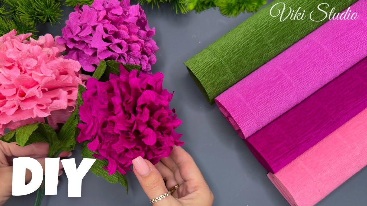 WOW! Crepe Paper Hydrangea Tutorial – Perfect for Elegant Home Decoration