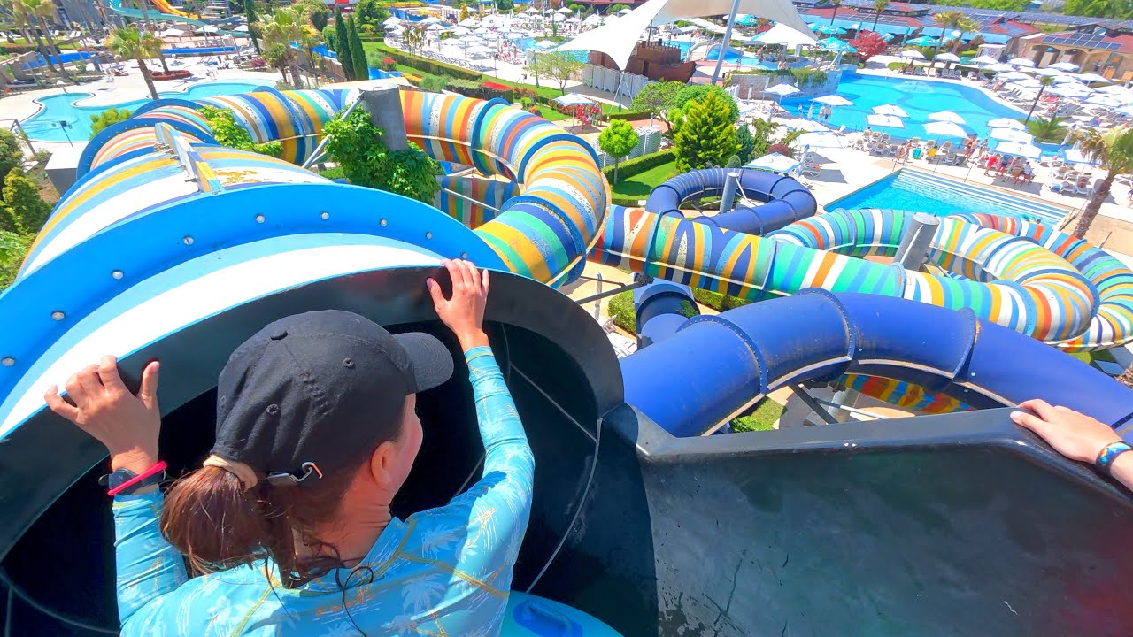 Zebra Black Hole Water Slide at Aquapark Nessebar 🇧🇬