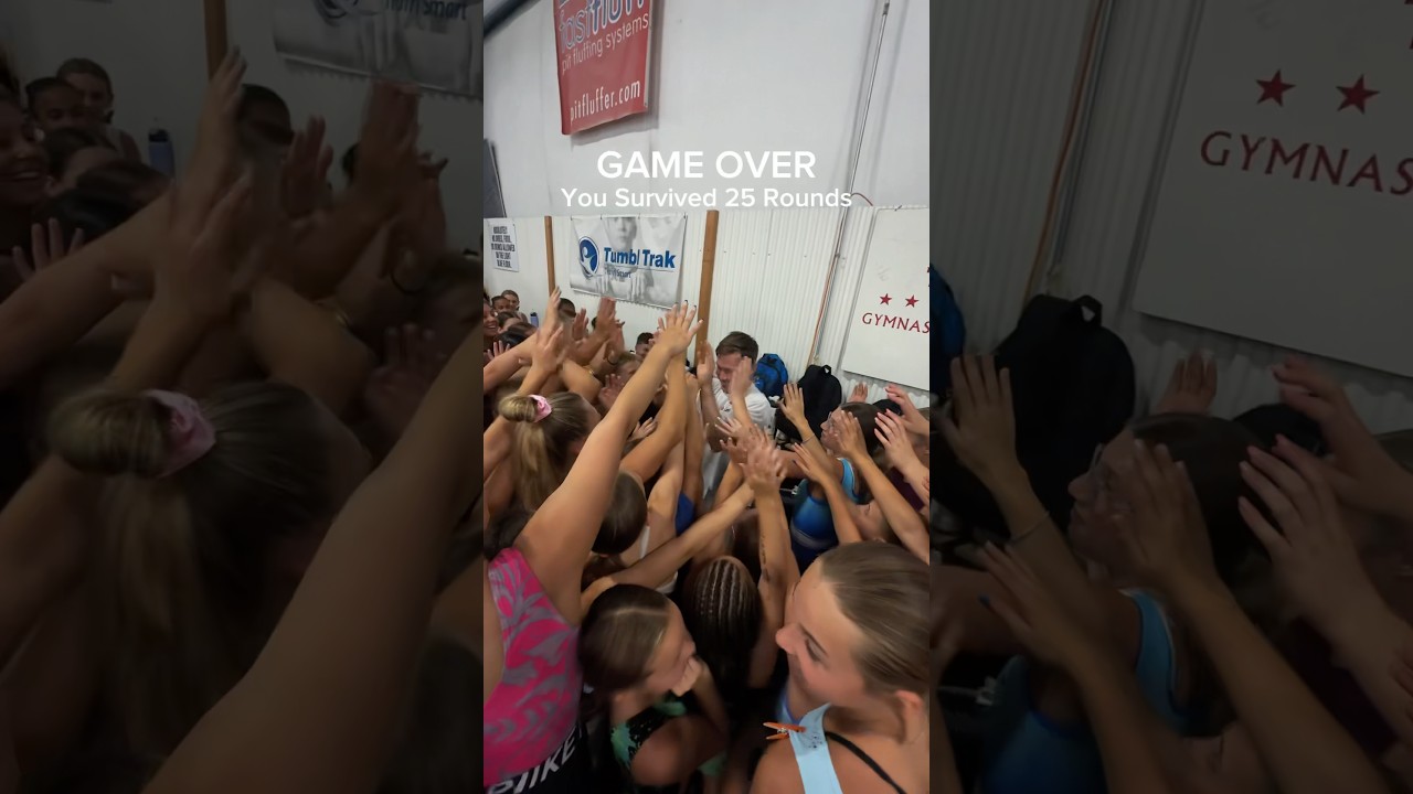 1 male gymnast vs. 100 female gymnasts 😂 #gymnastics #gymnast #sports #olympics #olympic #zombies