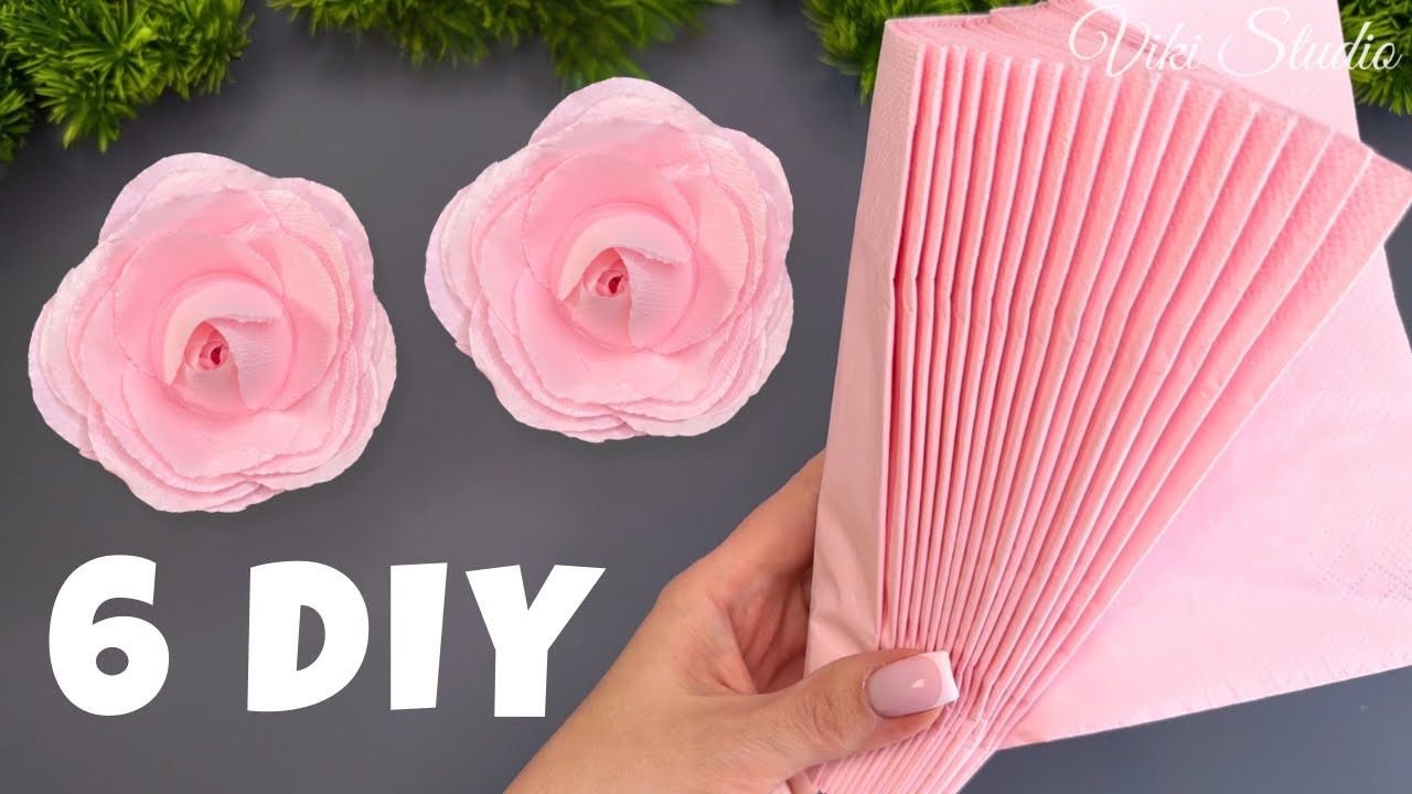 🌸 6 Easy DIY Napkin Flower Ideas | Tissue Paper Craft for Beginners 🌸