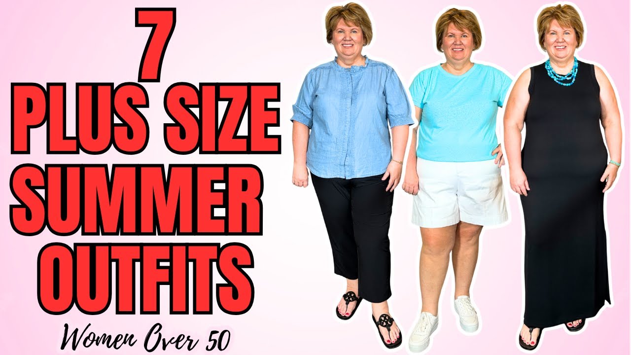 7 Plus Size Summer Outfits for SHORT Women Over 50 — Stay Cool & Chic! ✅