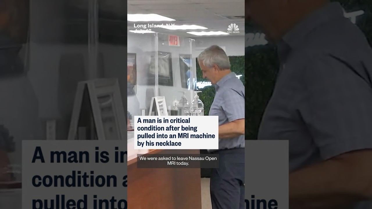 A man is in critical condition after being pulled into MRI machine by his necklace