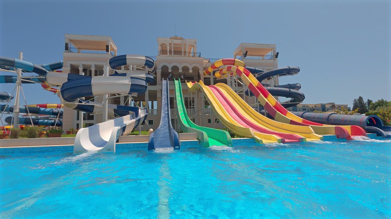 Crazy Downhill Water Slide at Sunset Aquapark Pomorie 🇧🇬
