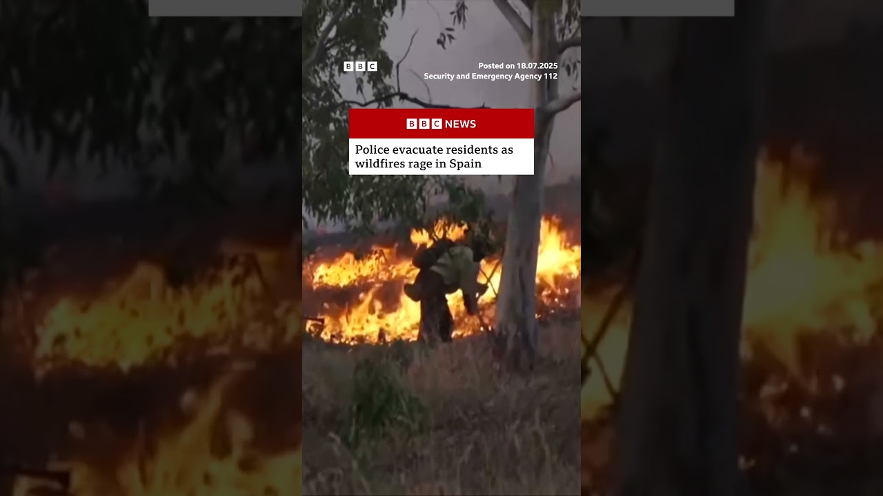 Dozens of people evacuated from their homes in central Spain. #Wildfires #Spain #BBCNews