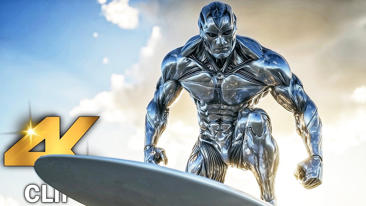 Fantastic Four Meets Silver Surfer | THE FANTASTIC FOUR FIRST STEPS (2025) Movie CLIP 4K