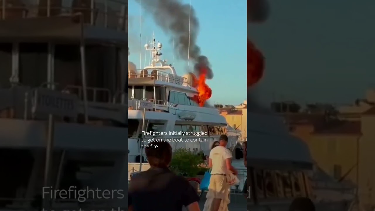 Flames rip through luxury yacht