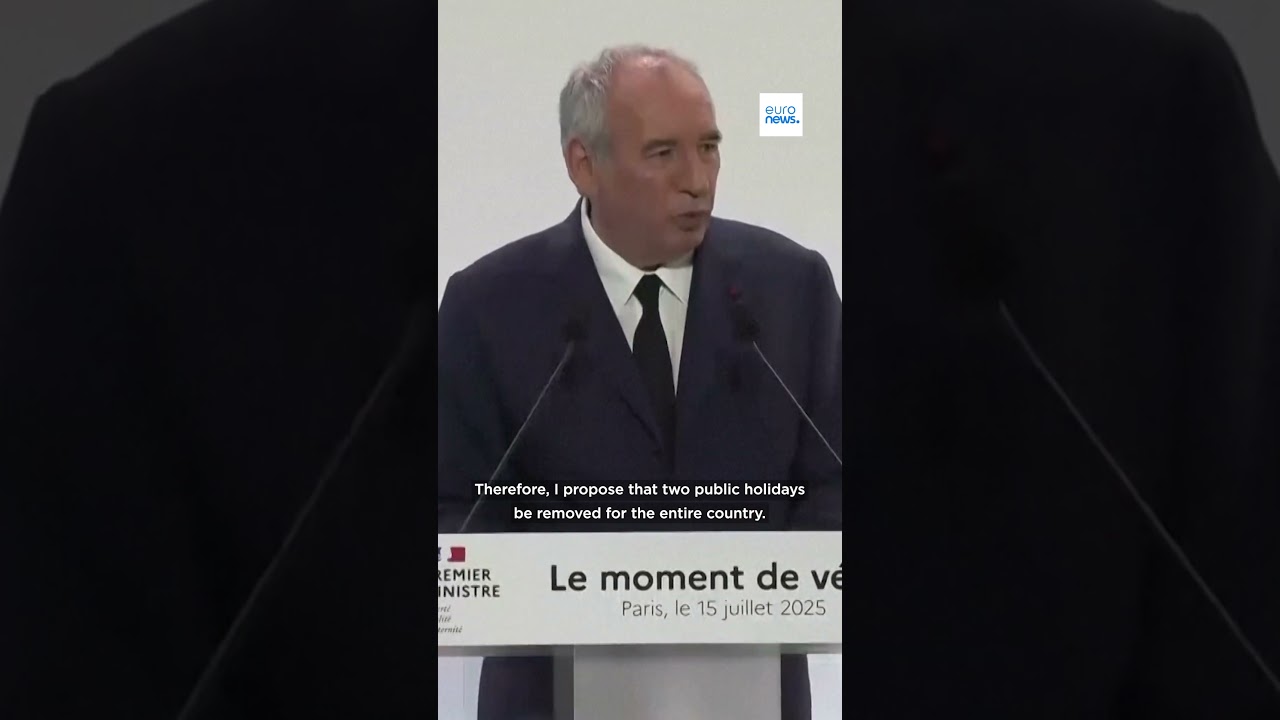 France’s prime minister proposes cutting two public holidays to save money in next year’s budget