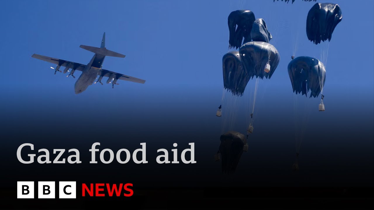 Gaza food emergency – on board the aircraft dropping aid to feed the starving | BBC News