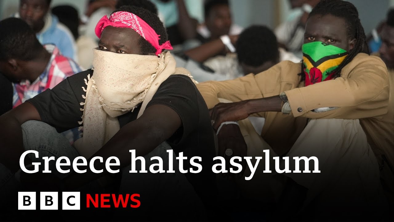 Greece warns of ‘invasion’ as it halts asylum on Med route | BBC News