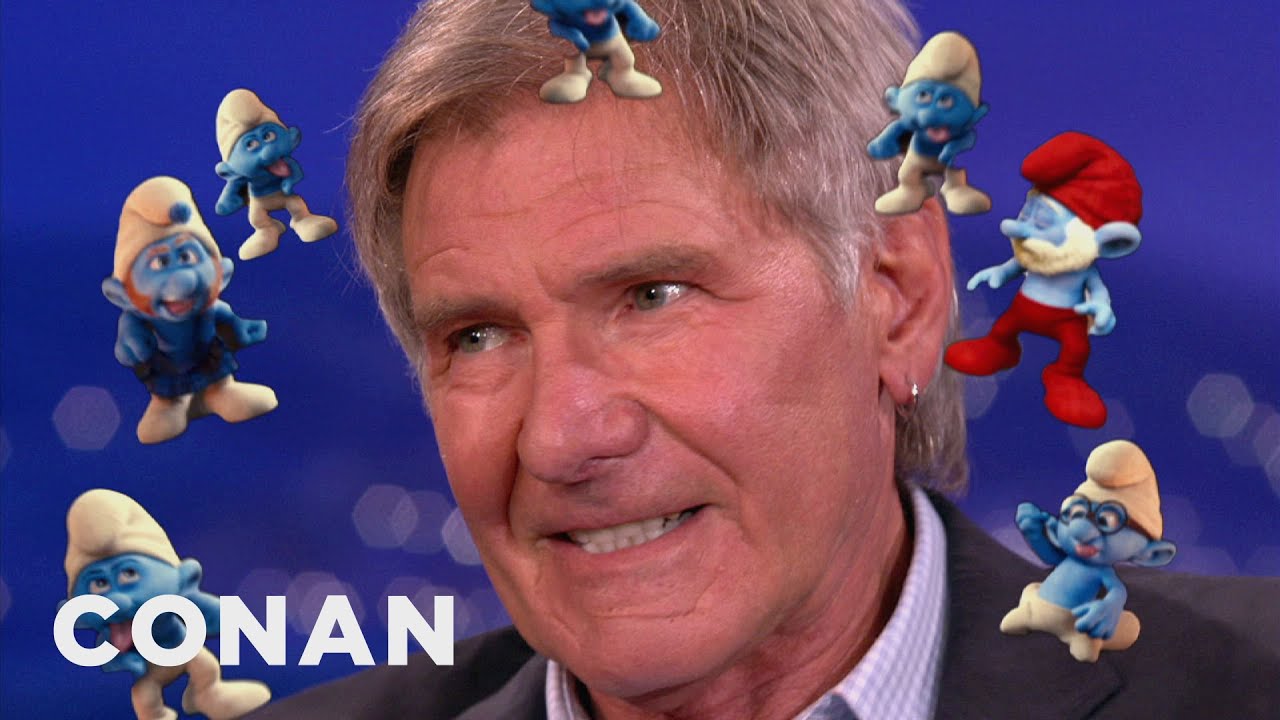 Harrison Ford Is Menaced By Visions Of Demonic Smurfs | CONAN on TBS