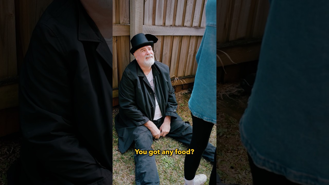 Homeless people in a parallel universe