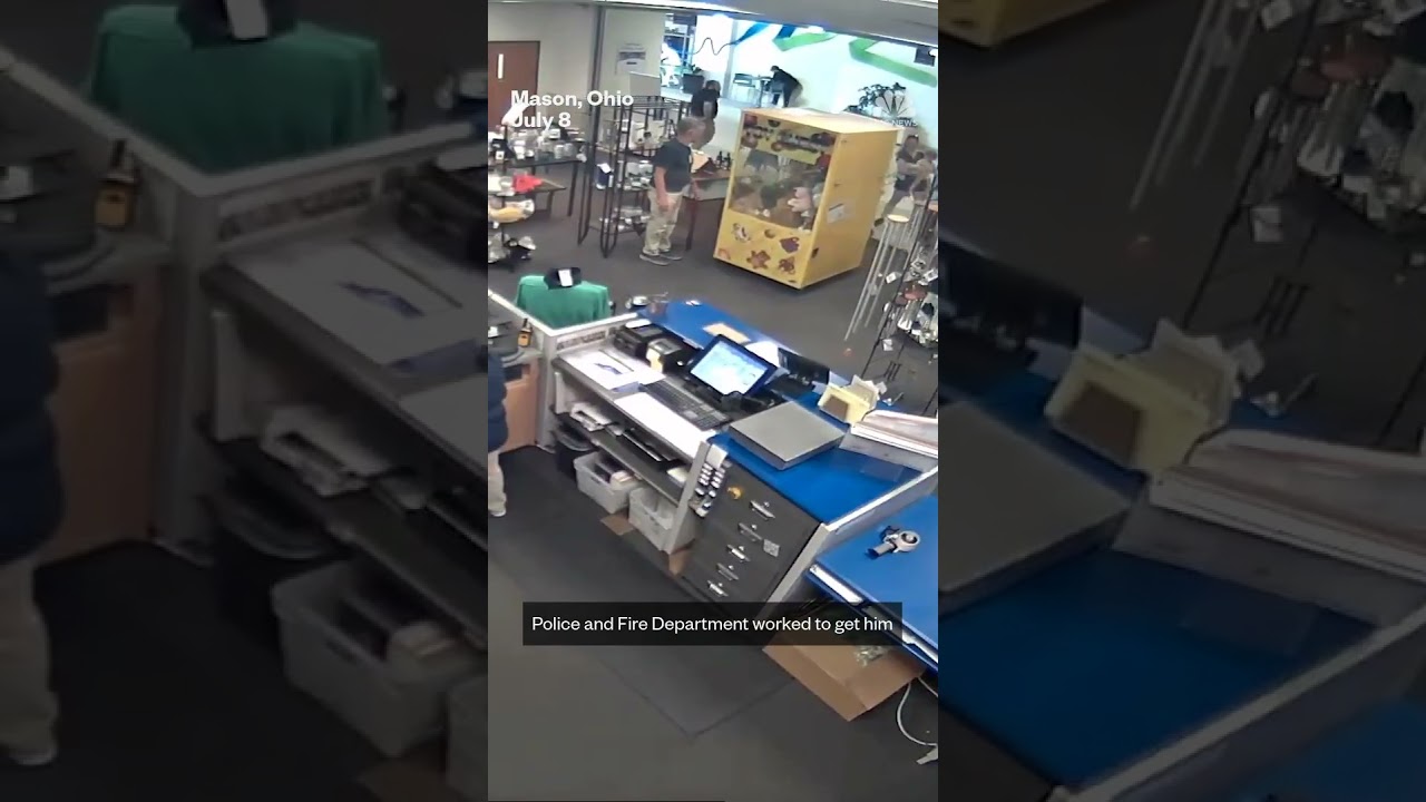 Kid rescued after getting stuck in claw machine