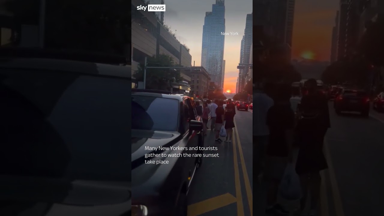 New Yorkers gather for ‘Manhattanhenge’