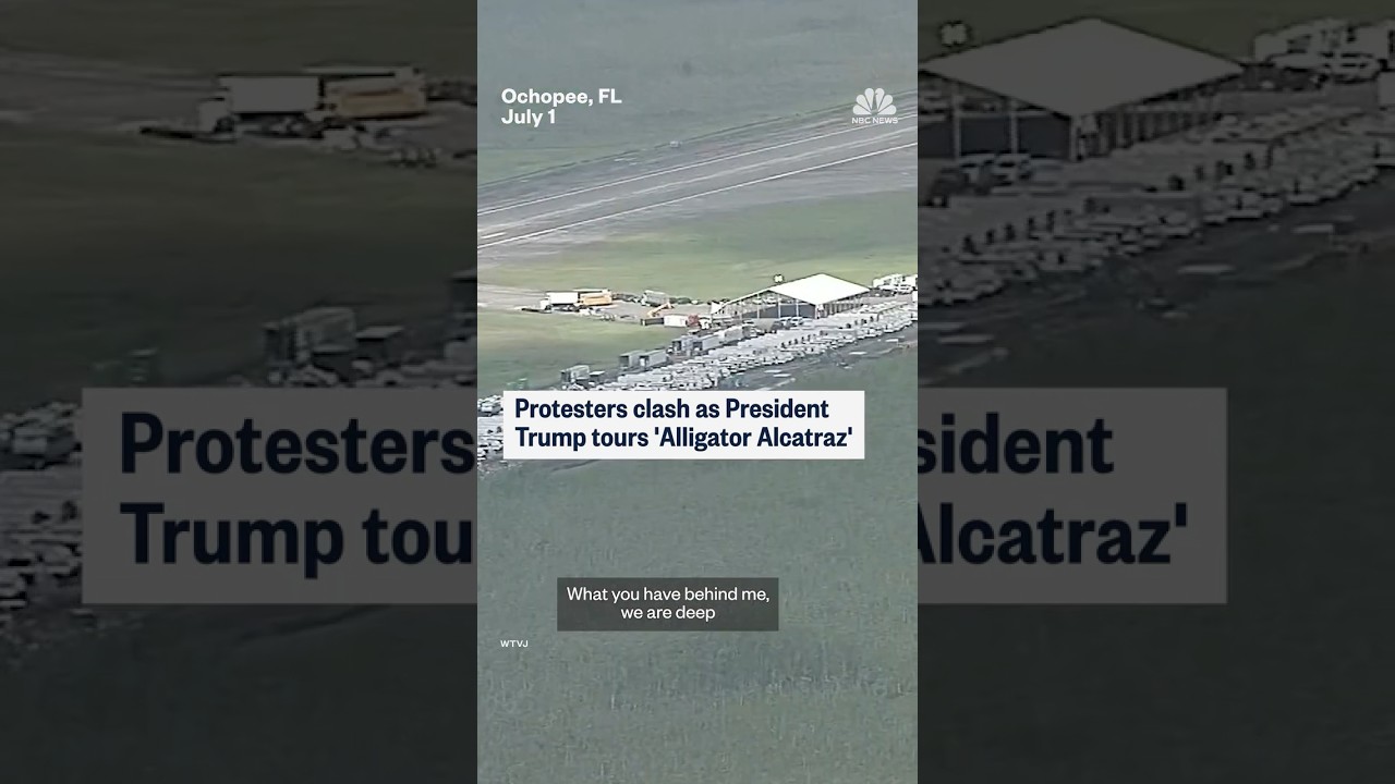 Protesters clash as President Trump tours ‘Alligator Alcatraz’