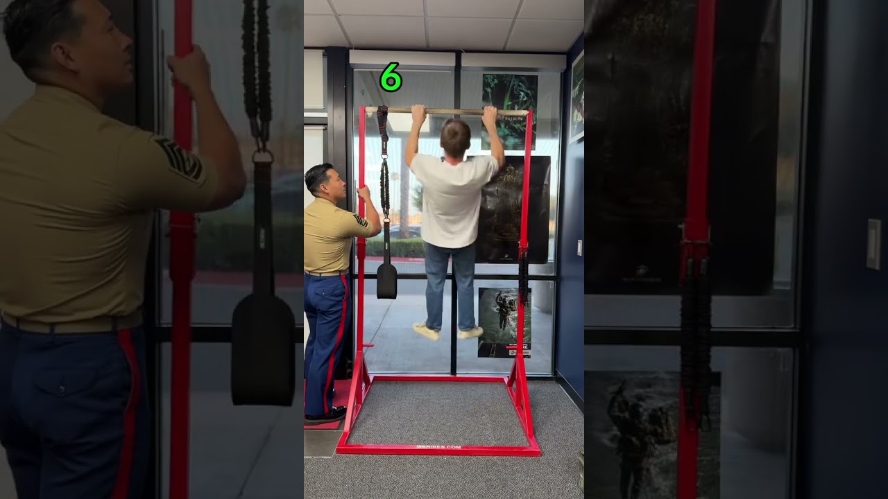 Pull-up challenge with a Marine! #LeadLikeAMarine #USMC  #marinecorps #sponsored