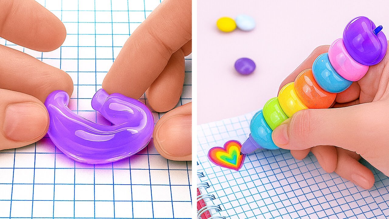 SCHOOL SUPPLIES FROM A CANDY LAND! 🍬 DIY Candy Pen & School Craft Ideas 🖊️🎒