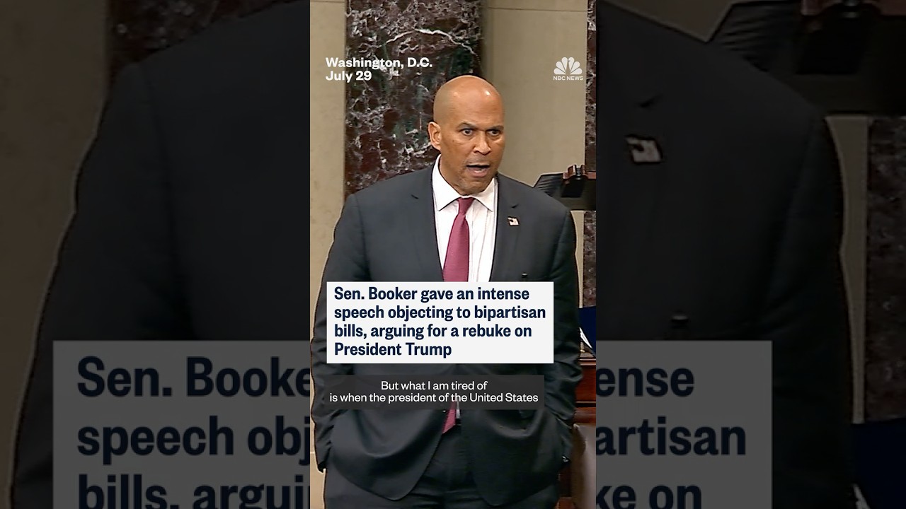 Sen. Booker gives intense speech objecting to bipartisan bills, arguing for rebuke on Trump