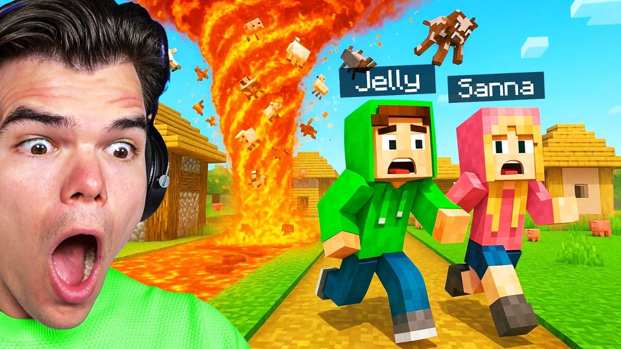 Surviving NATURAL DISASTERS In Minecraft Doodle Town