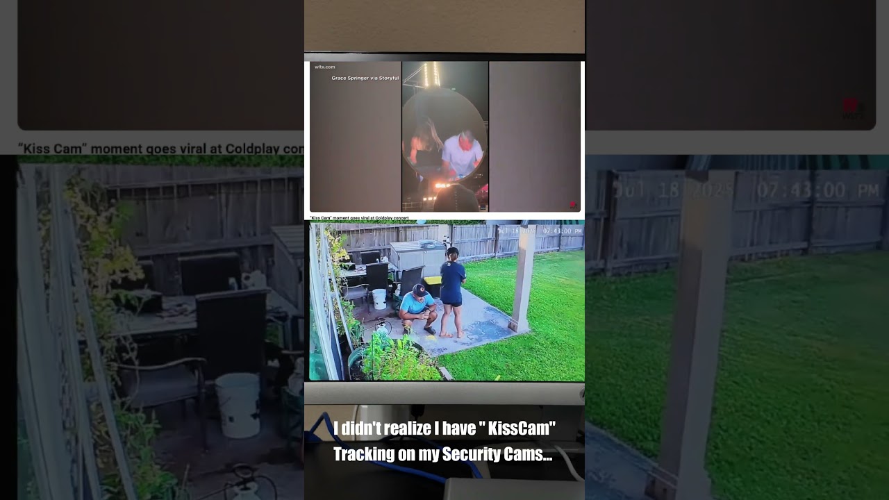Testing “Kiss Cam” Auto Tracking feature of my security cameras #kisscam #coldplay #scandal