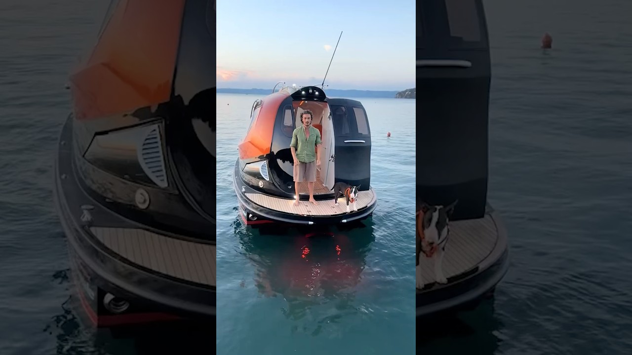 The Coolest Mini-Yacht Ever! 😍 #yacht #boats #sea