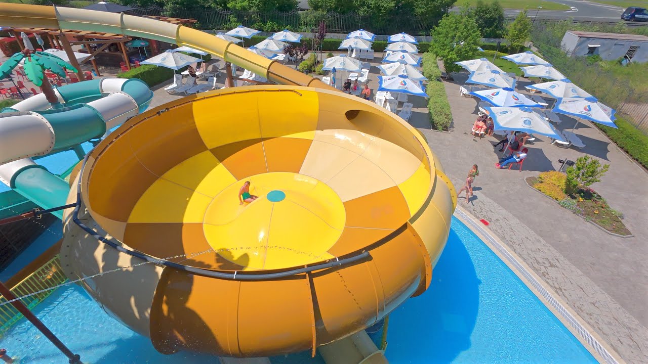 Treasure Island’s Black Hole Water Slide at Aquapark Nessebar 🇧🇬