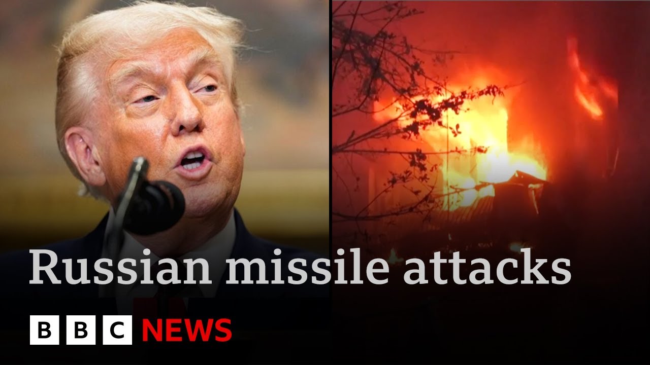 Trump condemns ‘disgusting’ Russian attacks on Ukraine and confirms sanctions threat | BBC News