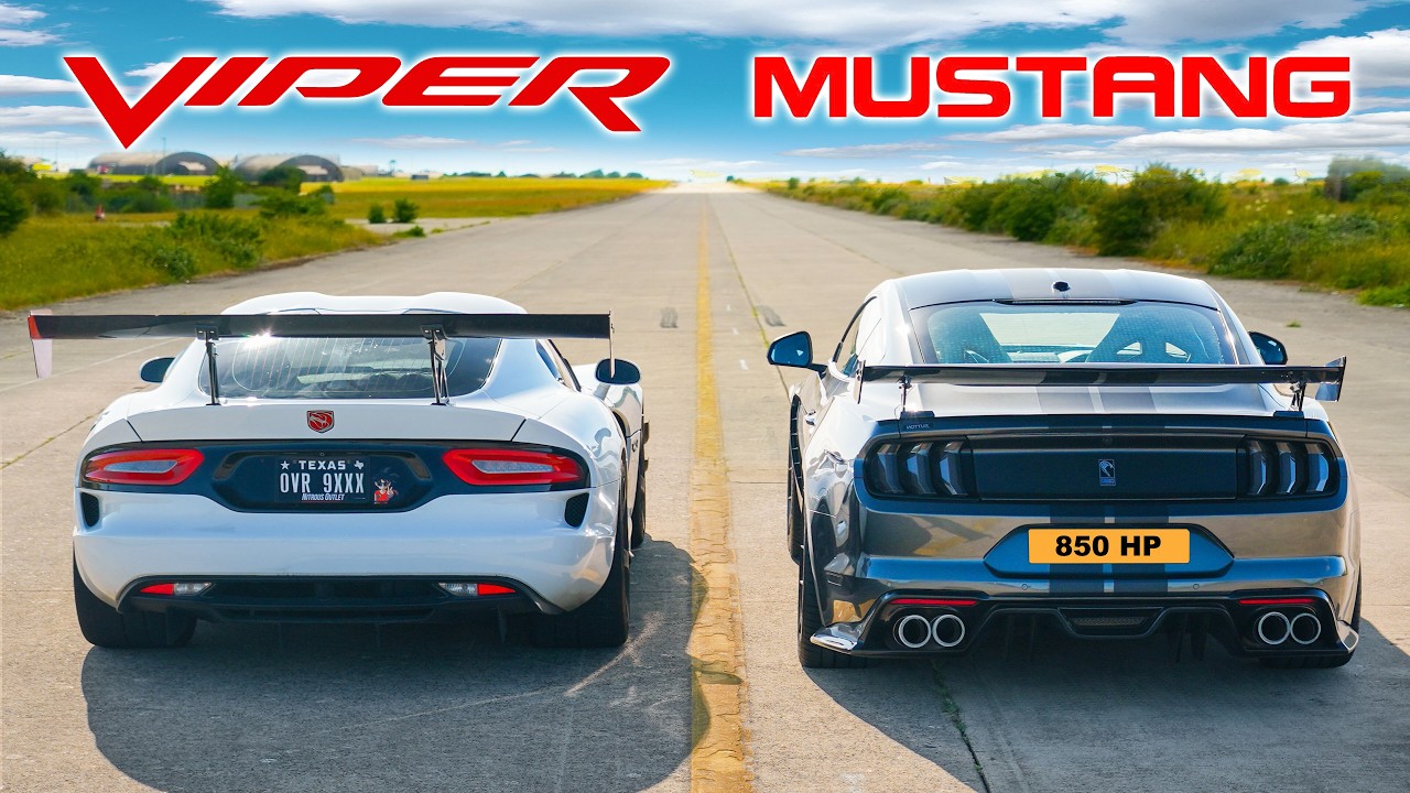 TUNED Dodge Viper v Ford Mustang: DRAG RACE