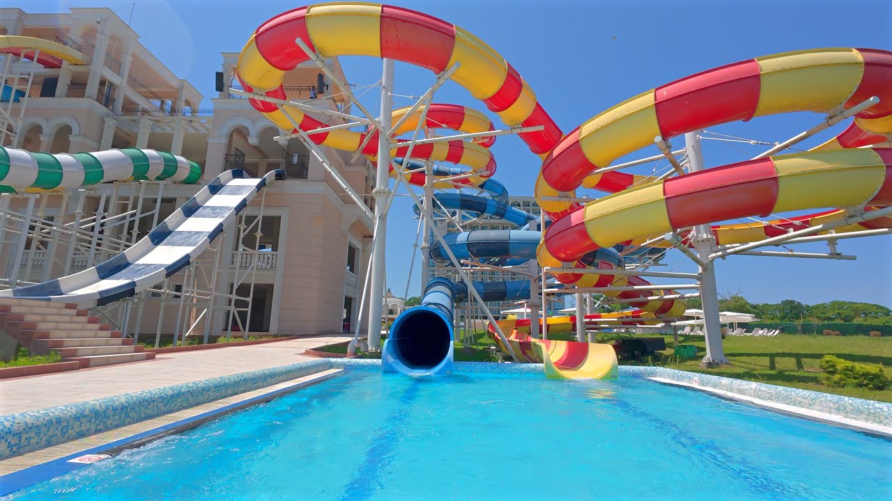 Typhoon Tunnel Water Slide at Sunset Aquapark Pomorie 🇧🇬