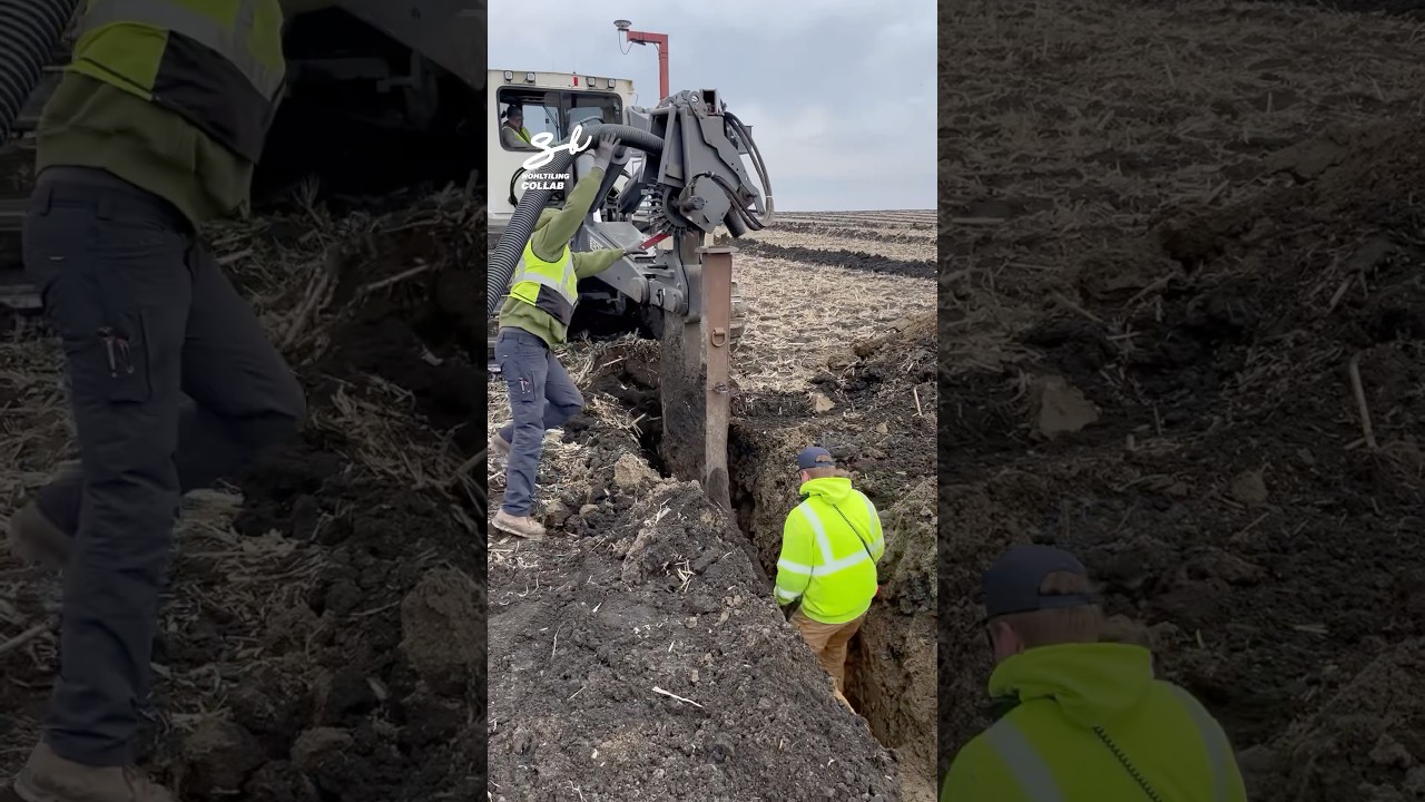 Underground Pipe Laying Machine! 🤯 #machinery #farming #pipe